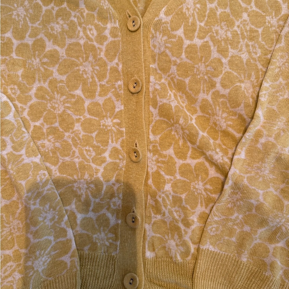 New Boden Gold Floral Cardigan - Picture 2 of 6